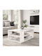 Rectangular Central Coffee Table Abdera White Marble Effect W110xD60xH42cm