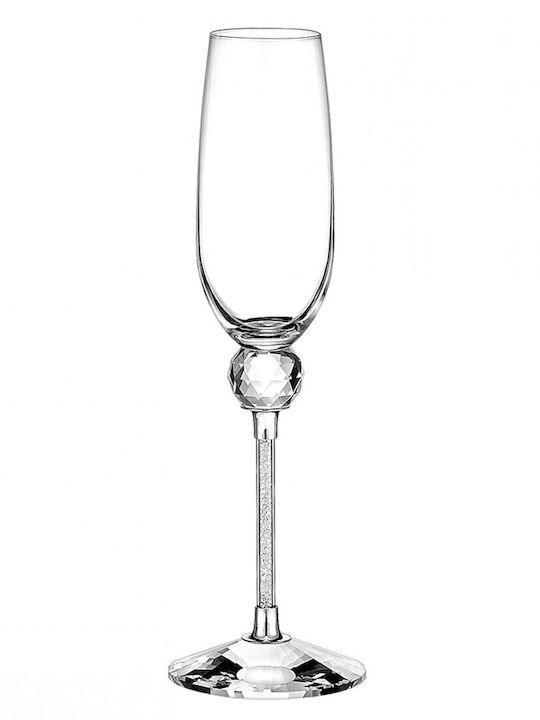 Novaker Champagne Glasses for Wedding made of Crystal Ecru 1pcs