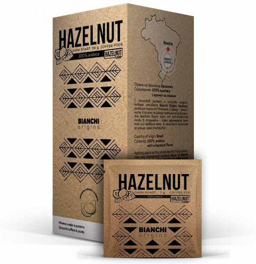 Bianchi Coffee Capsules Espresso Hazelnut Compatible with Machine E.S.E. Pod 16caps,tobolek
