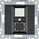 Hager Lumina Double Plate Keystone Jack Black Wl2323