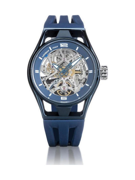 Locman Herrenuhr 42mm Automatisch mit Blau Kautschukarmband