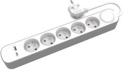 Plastrol Захранваща Лента 5 Изхода с Кабел 5м