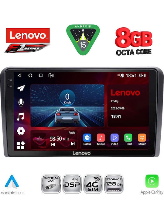Lenovo Car Audio System for Audi A4 2008-2015 (Bluetooth/USB/WiFi/GPS/Apple-Carplay/Android-Auto) with Touch Screen 10"
