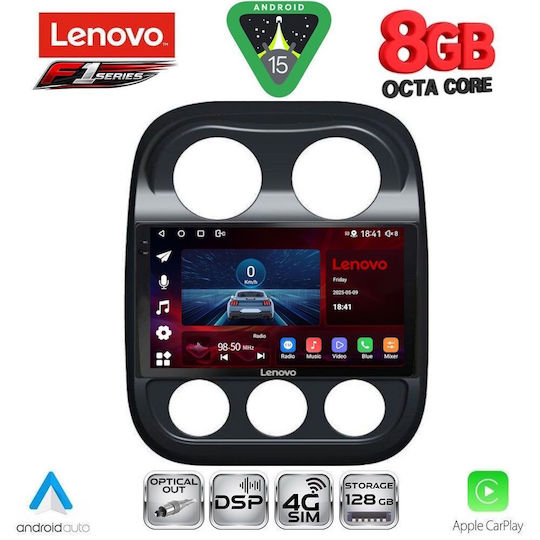 Lenovo Ηχοσύστημα Αυτοκινήτου για Jeep Compass / Patriot 2007-2016 (Bluetooth/USB/WiFi/GPS/Apple-Carplay/Android-Auto) με Οθόνη Αφής 10"
