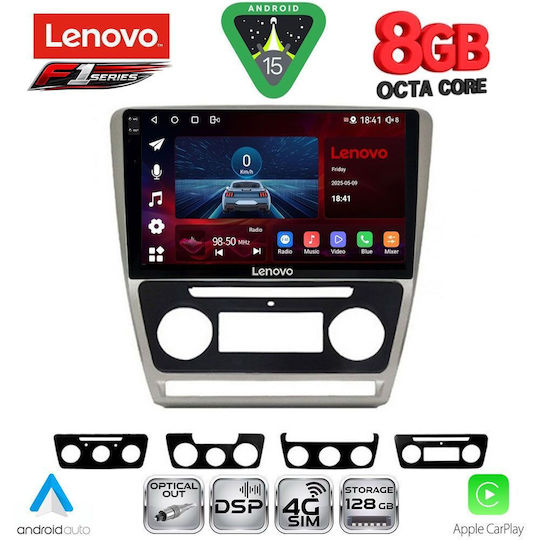 Lenovo Car Audio System for Skoda Octavia 2005-2012 (Bluetooth/USB/WiFi/GPS/Apple-Carplay/Android-Auto) with Touch Screen 10"