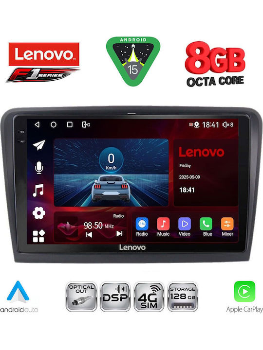 Lenovo Car Audio System for Skoda Superb 2008-2015 (Bluetooth/USB/WiFi/GPS/Apple-Carplay/Android-Auto) with Touch Screen 10"