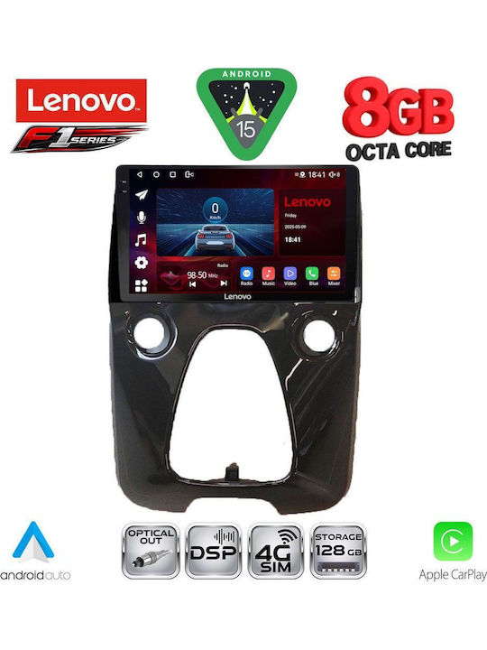 Lenovo Car Audio System for Toyota Aygo 2014-2022 with A/C (Bluetooth/USB/WiFi/GPS/Apple-Carplay/Android-Auto) with Touch Screen 10"