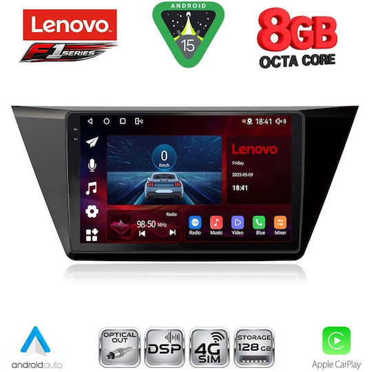 Lenovo Car Audio System for Volkswagen Touran 2016 (Bluetooth/USB/WiFi/GPS/Apple-Carplay/Android-Auto) with Touch Screen 10"