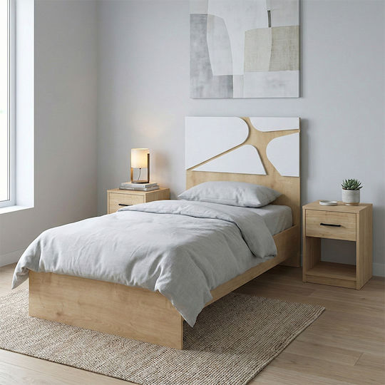 Bergamo Pat Single Natural Beech pentru Saltea 100x200cm