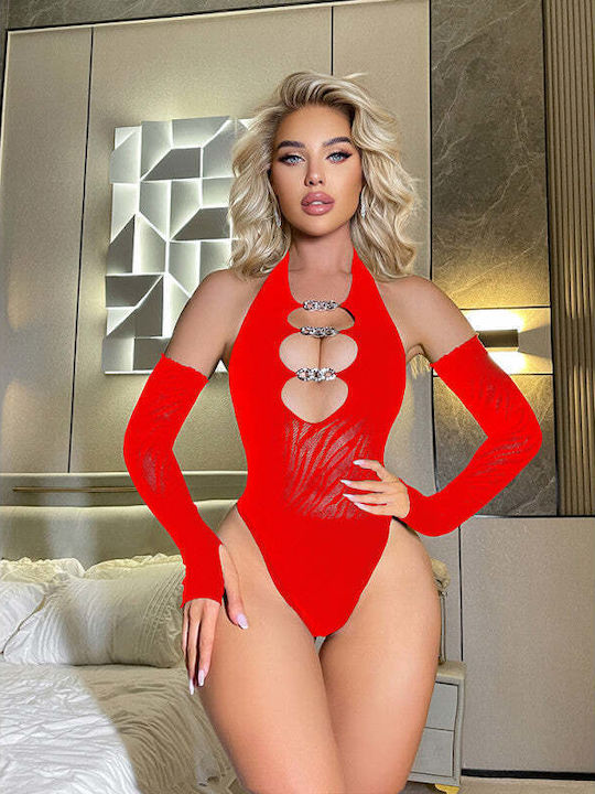 Red Bodysuit Animal Print