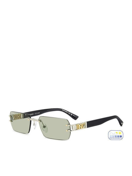 Dsquared2 Unisex Sunglasses with Silver Metal Frame and Silver Mirror Lens D20189/S-I20GP-57