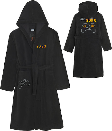 Cool Club Kids Hooded Bathrobe Black