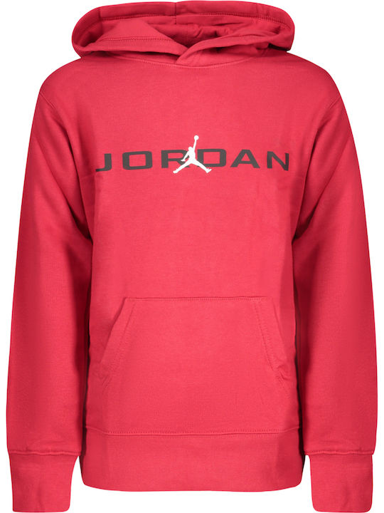 Jordan Kids Sweatshirt with Hood and Pockets Red
