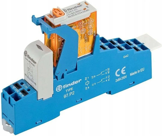 Finder Релета На Релса Захранване 8A Двуполюсно С Напрежение 230V