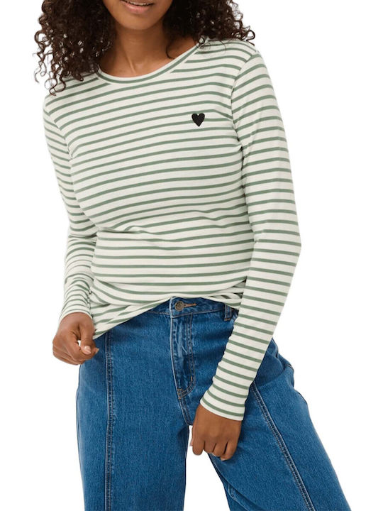 Kaffe Women's Blouse Striped Bay Leaf Mint