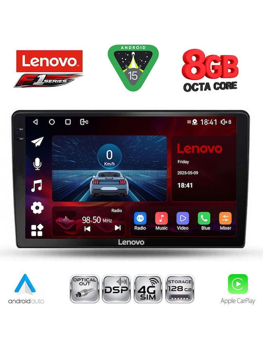 Lenovo Автомобилна Аудио Система (Блутут/USB/WiFi/GPS/Apple-Carplay/Android-Auto) с Тъчскрийн 10"