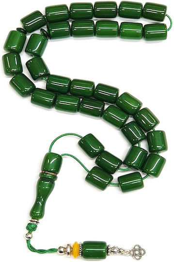 Roloi Komboloi Resin Worry Beads with 33 Beads Green 39cm