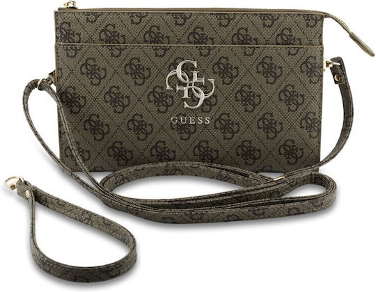 Guess Pu 4g Metal Logo Phone Bag Brown