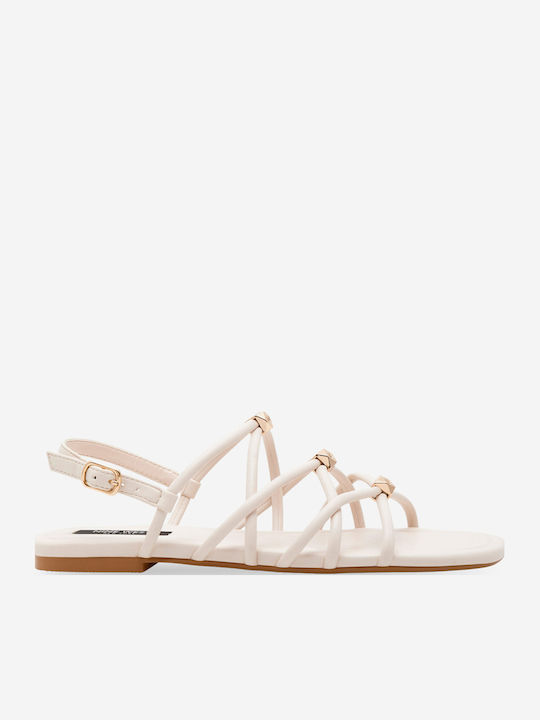 Nine West Flache Sandalen für Damen in Beige Farbe