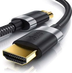 8k HDMI 2.1 Geflochtenes HDMI-Stecker - HDMI-Stecker 0,5 m Blaue