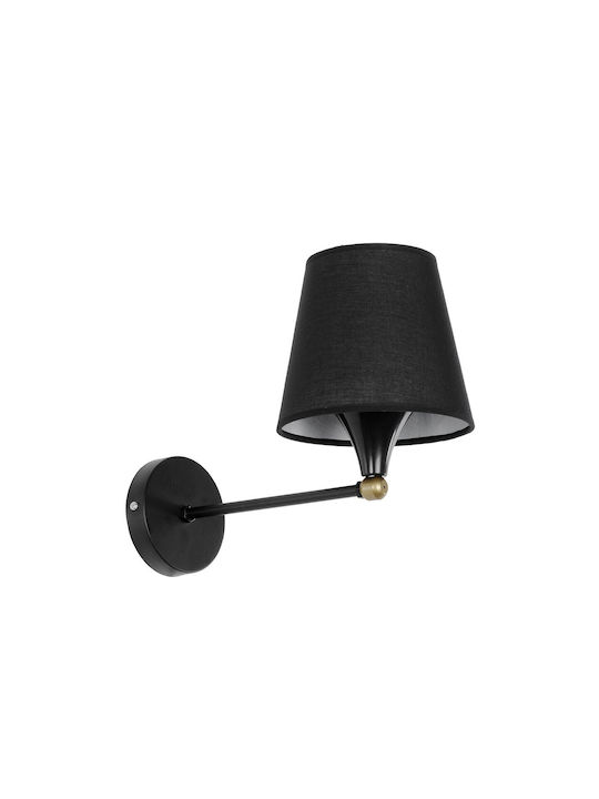 GloboStar Modern Lamp Wall with Socket E27 Black 15x20cm