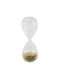 Artekko Decorative Office Hourglass in Glass 9.8x9.8x25.4 cm in Beige Color