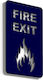 Σήμανση ''fire Exit'' 10x15 Εκ Μπλέ Ακρυλικό Πλαστικό Πάχους 3mm Νο5881327
