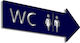 Σήμανση ''wc Right_2'' 20x7 Εκ Μπλέ Ακρυλικό Πλαστικό Πάχους 3mm Νο5881334