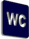 Σήμανση ''wc'' 14x14 Εκ Μπλέ Ακρυλικό Πλαστικό Πάχους 3mm Νο5881338