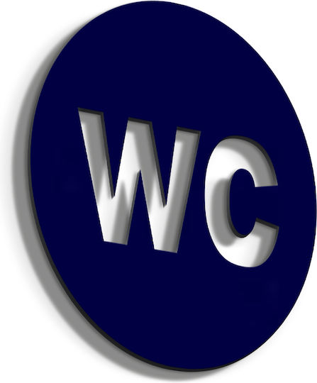 Σήμανση ''wc'' 14x14 Εκ Στρογγυλό Μπλέ Ακρυλικό Πλαστικό Πάχους 3mm Νο5881338_2