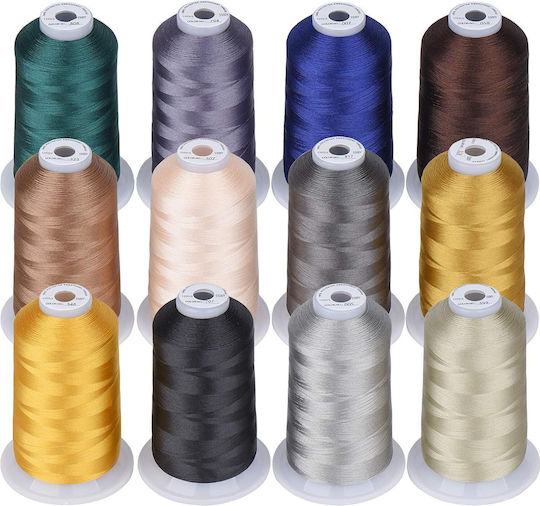 Stickgarn Set 12 Spulen 40wt 5000 M Bunte Farben 2