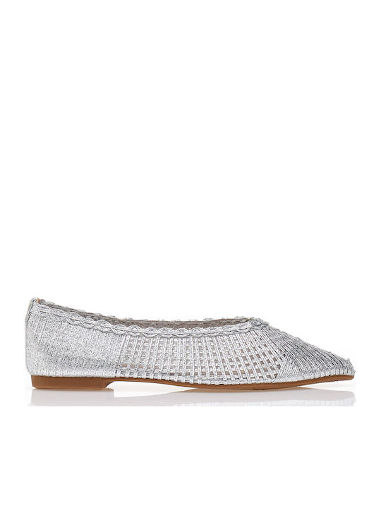Tsoukalas Pointy Ballerinas Silver