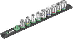 Wera Wera B 4 Socket Magnet Strip Zyklop Socket Set 3/8 Black Green 9-piece