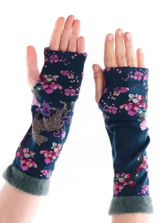 Unisex Knitted Fingerless Gloves Multicolour