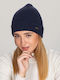 Beanie Γυναικείος Σκούφος Πλεκτός σε Navy Μπλε χρώμα
