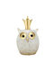Artekko Animal Decorative Owl Magnesium White Patina 26.5x21x44.5 Cm