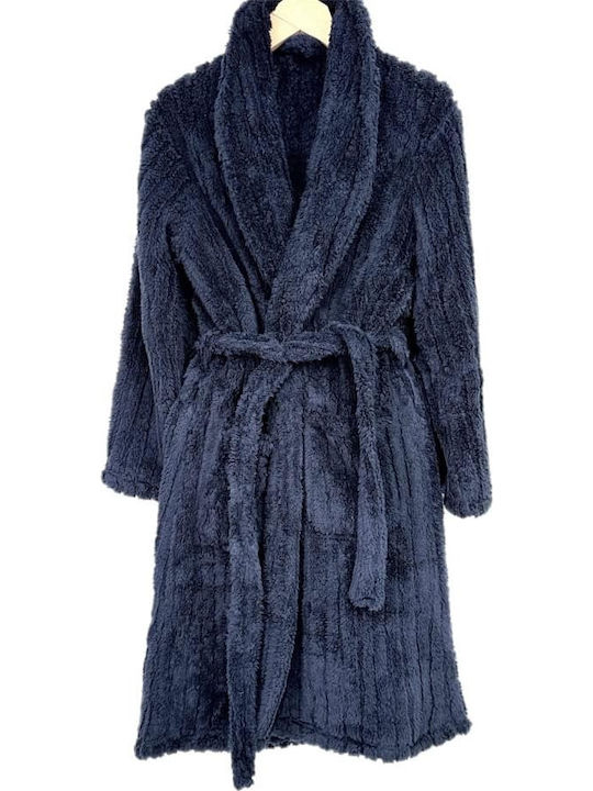 Lovelx Homewear Men's Winter Pajama Robe Navy Blue