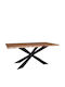 Lizard-wt Tisch Speisesaal aus Massivholz & Metall Black, Natural 180x90x78cm