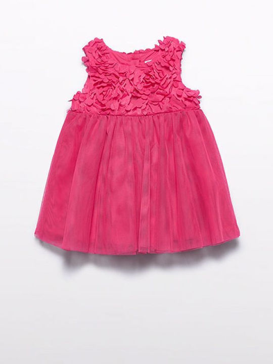 Abel & Lula Kinderkleid Ärmellos Blumen Fuchsie