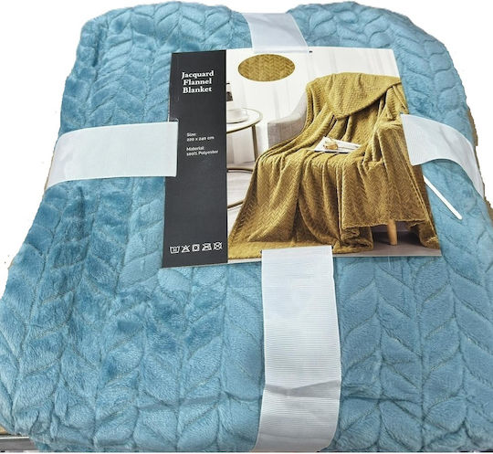 Palatex Tango Κουβέρτα Fleece Υπέρδιπλη 220x240εκ. Petrol