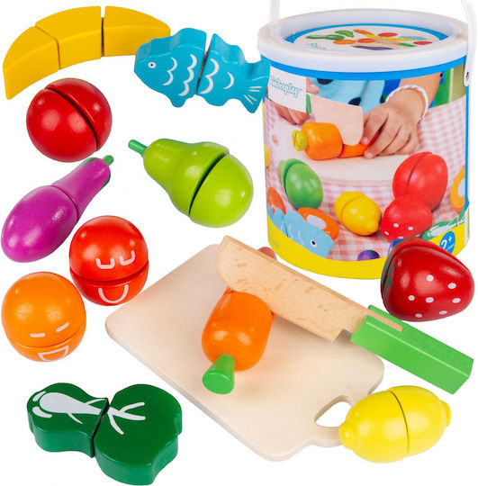 Kinderplay Joc cu fructe și legume din lemn 14buc