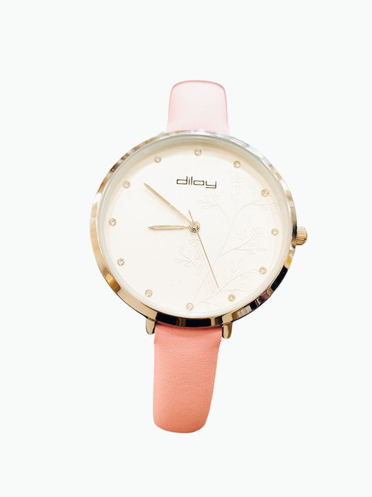 Diloy Straps Ρολόι Μπαταρίας με Δερμάτινο Λουράκι