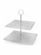 Faitakis Pack Glass Dessert Tower Stand Silver Ø20cm
