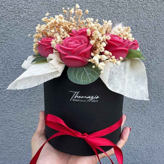 Buchet Aromatic De Lumânări De Soia Cu Trandafiri 12x14cm