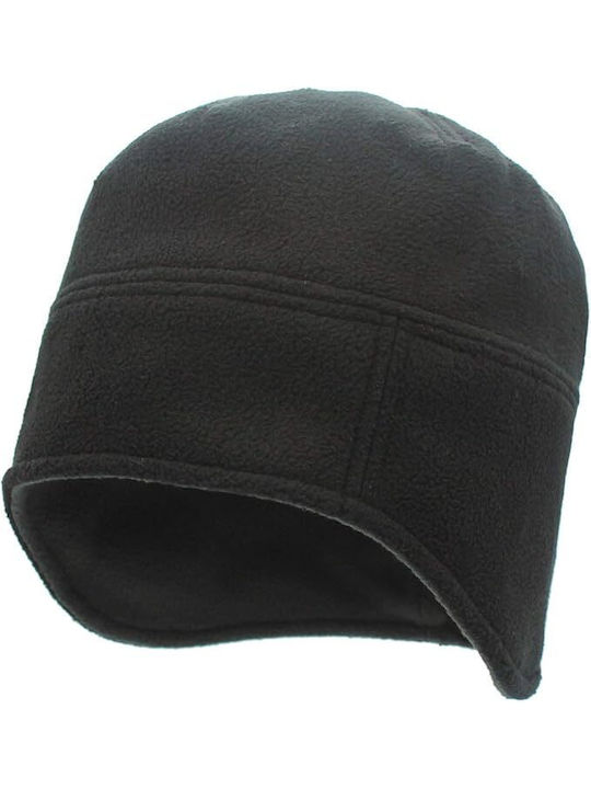 Σκουφάκι Διπλής Επένδυσης Αντιανεμικό Beanie Unisex Fleece Beanie Knitted in Black color
