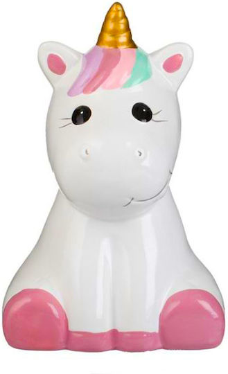 Ceramic Unicorn Money Box 12x12x19cm Slot Plug