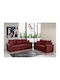 Living Room Furniture Set 3-Seater & 2-Seater Red