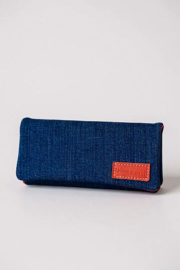 Dino Rossi Handmade Tobacco Pouch Denim Design Blue & Orange