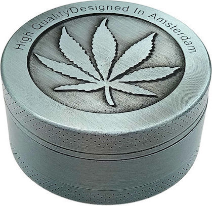 Grinder Τρίφτης Μεταλλικός 55mm 3 Θέσεων Ασημί Leaf
