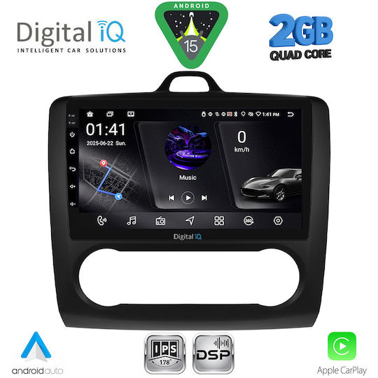 Digital IQ Car Audio System for Ford Focus 2005-2012 with Clima (Bluetooth/USB/WiFi/GPS/Apple-Carplay/Android-Auto) with Touch Screen 9"